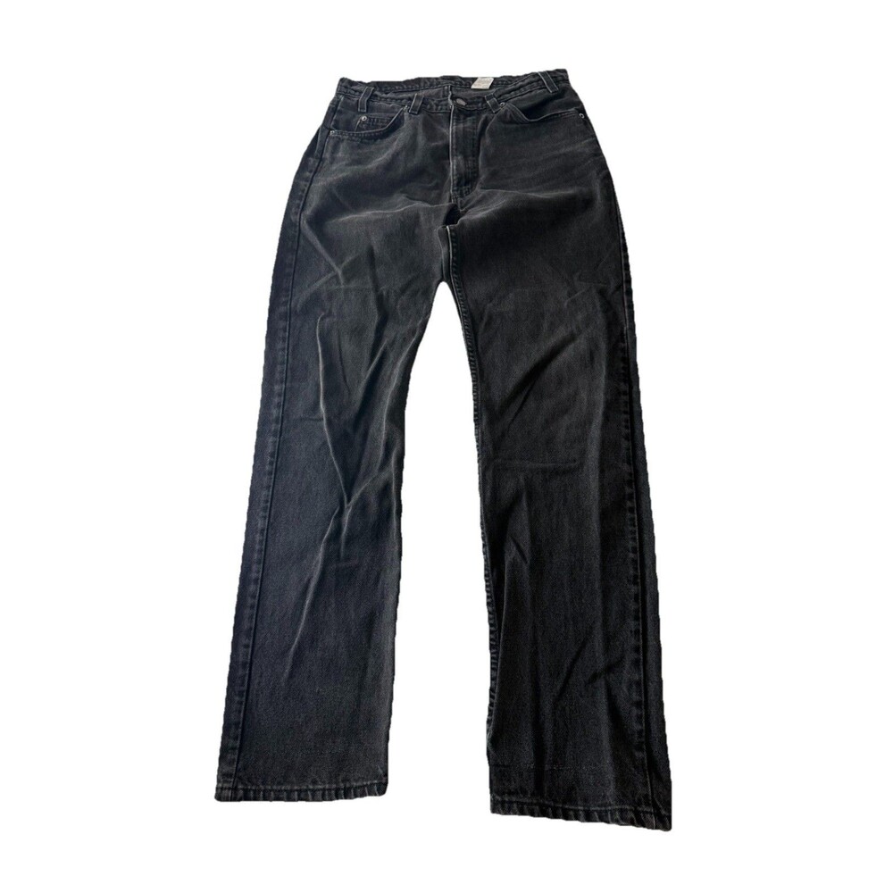 Vtg Levi's 505 Jeans Men's 34x34 Regular Fit Straight Black Denim Pants 90s Flaw